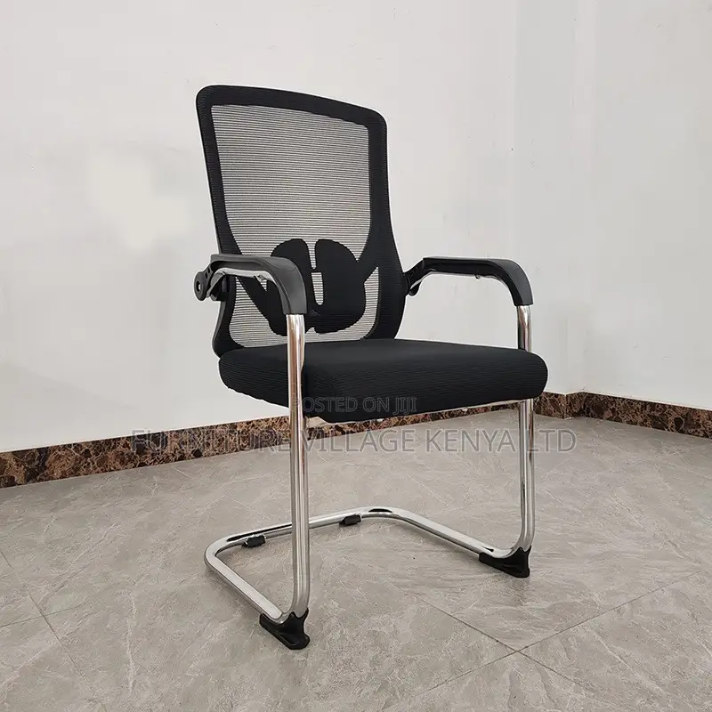 Office Chair: Office Mesh Guest Seating Chair With Bow Frame