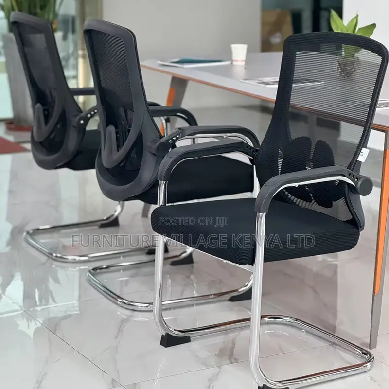 Office Chair: Office Mesh Guest Seating Chair With Bow Frame