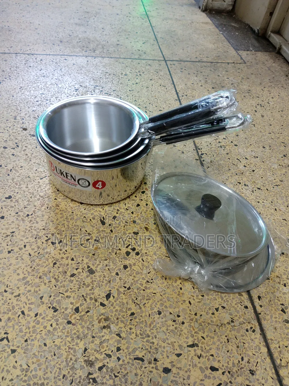 4pc Aluminium Sufuria With Handles + 4pc Lids
