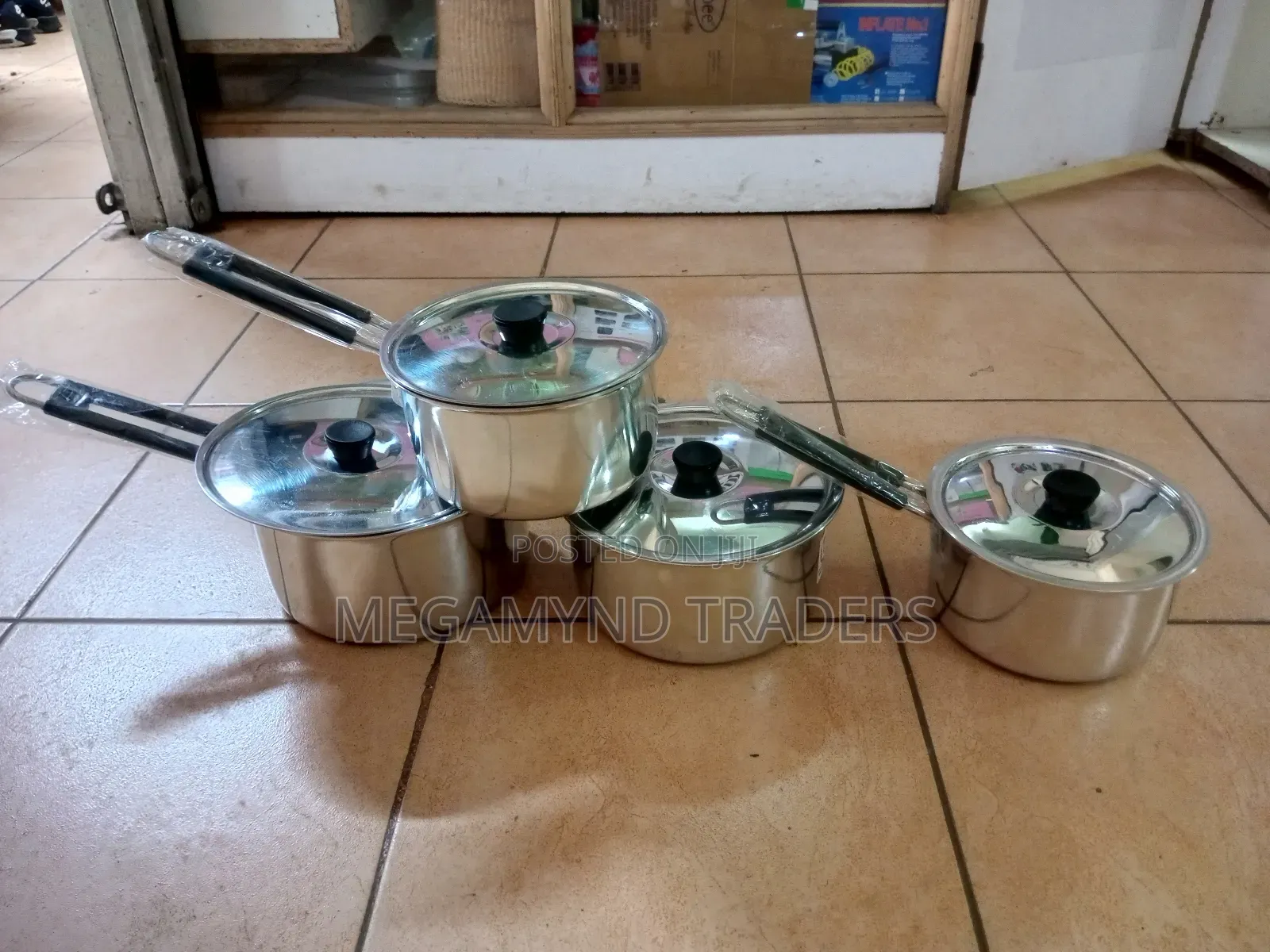 4pc Aluminium Sufuria With Handles + 4pc Lids