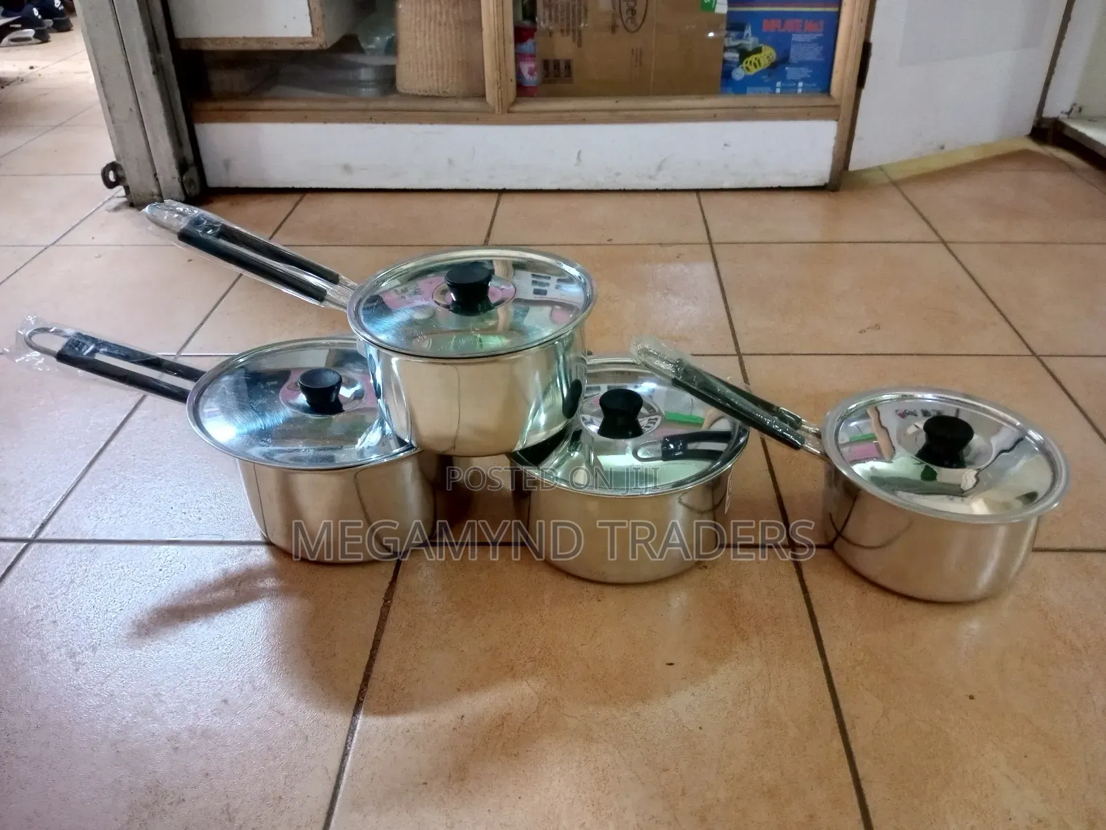 4pc Aluminium Sufuria With Handles + 4pc Lids