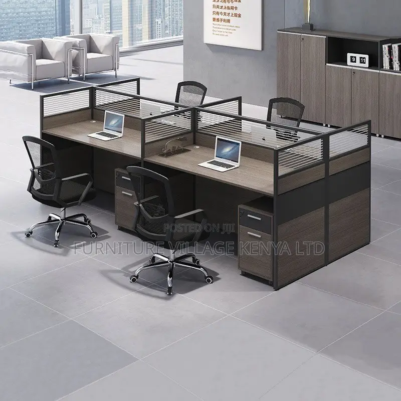 Workstations: Office 4-Way Modern Workstation Unit