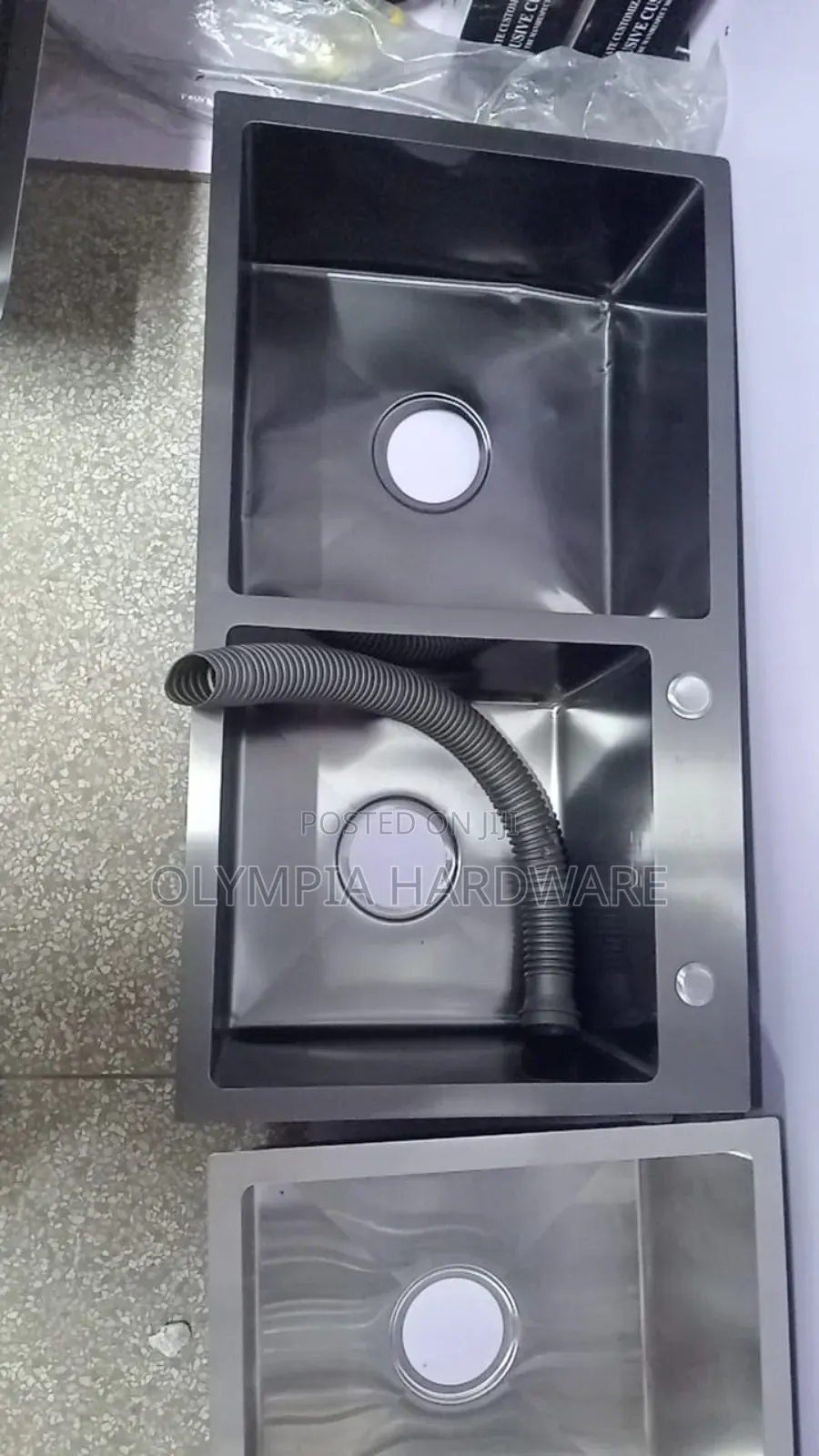 Double Bowl Undermount Sink (Black) 78x43cm