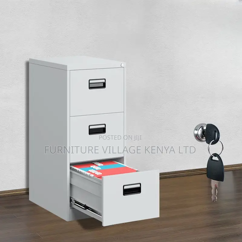 Office Cabinet:Three-Drawer Metal Storage Pedestal Cabinet