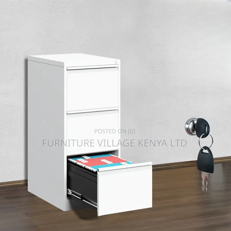 Office Cabinet:Three-Drawer Metal Storage Pedestal Cabinet