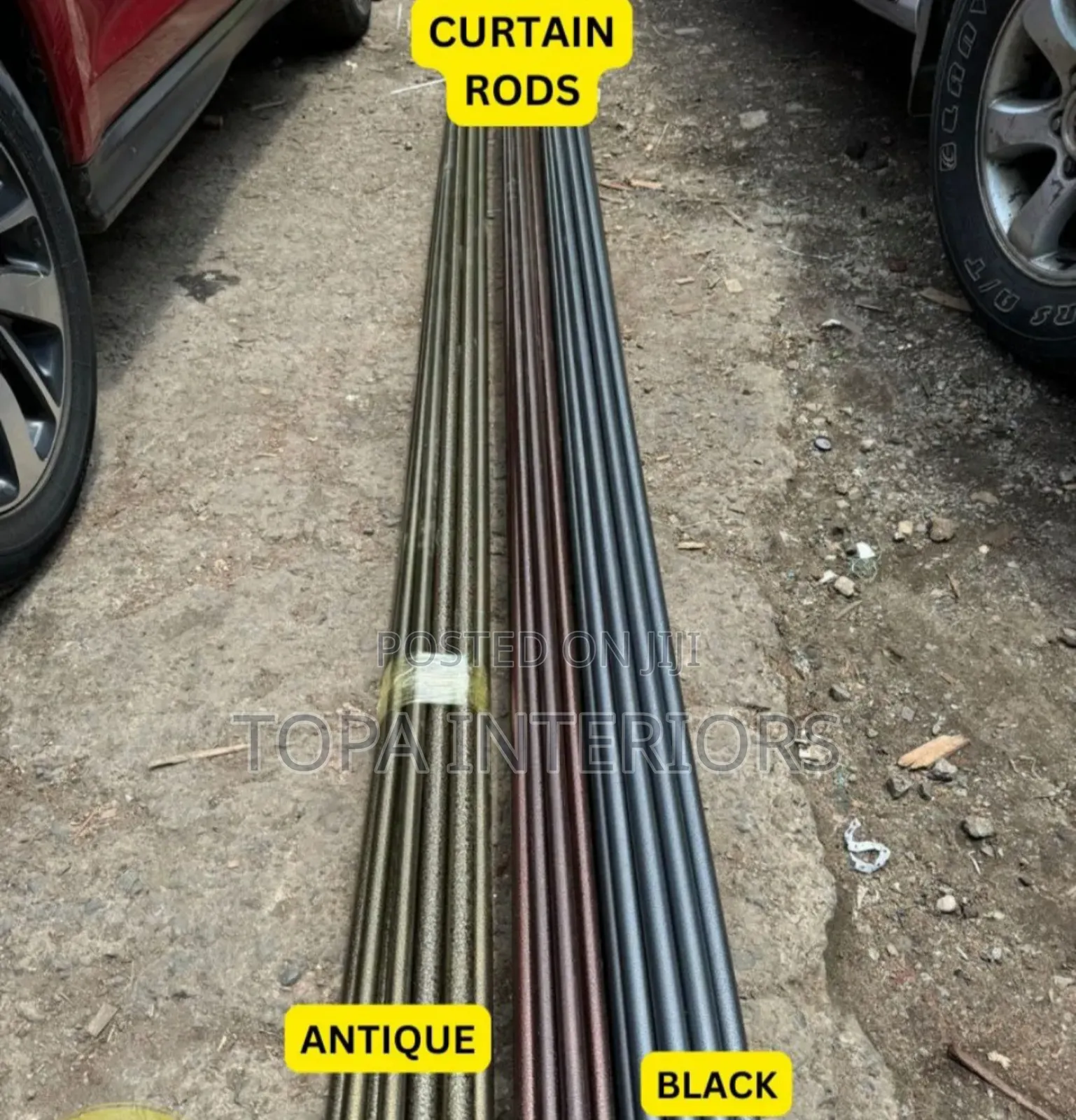 Full Length 6 Metres Powder Coated Jua Kali Curtain Rods