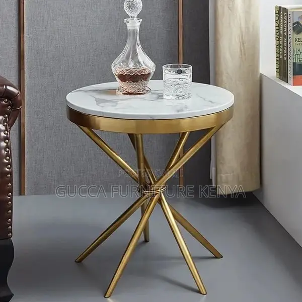 Dining Tables: Round Luxury Modern Metallic Coffee Table