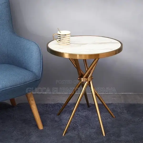 Dining Tables: Round Luxury Modern Metallic Coffee Table