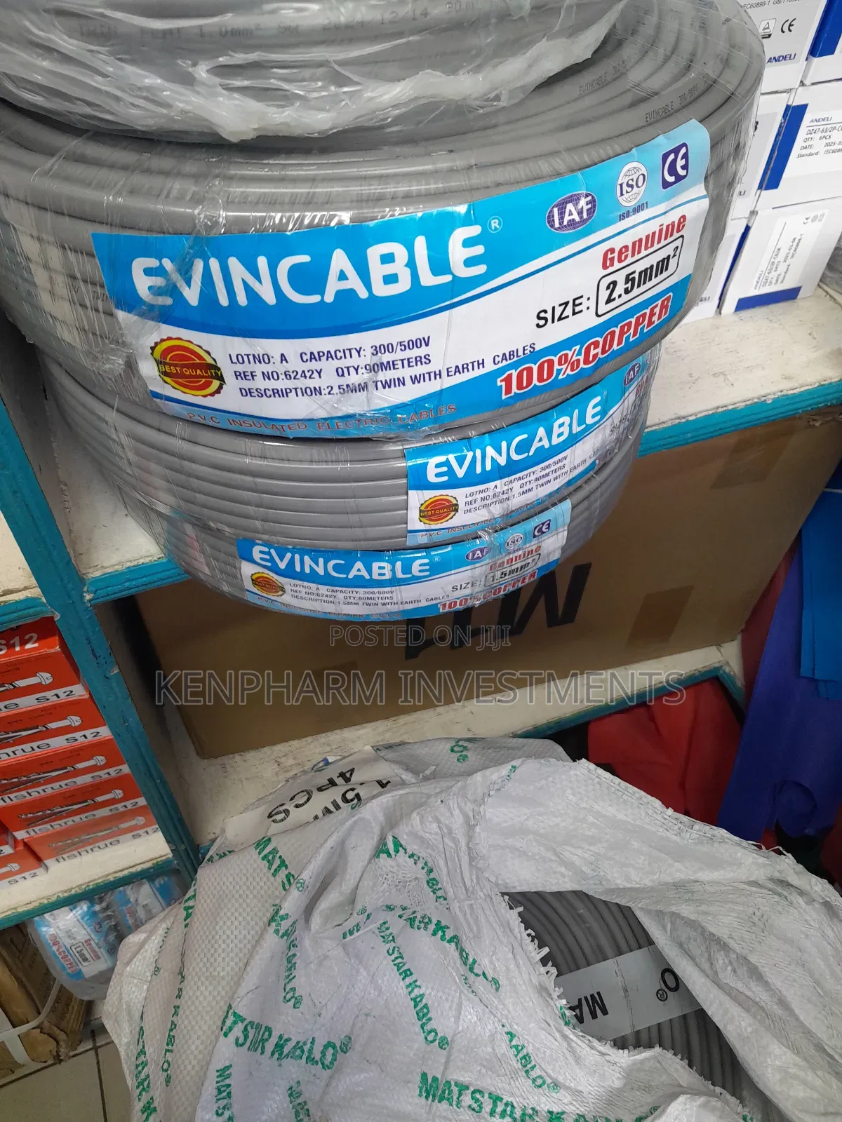 2.5 Twin With Earth Electri Copper Cables; Evincable: Evn002