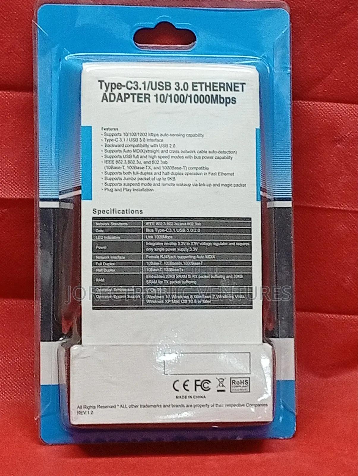 Type C 3.1 Usb 3.0 Ethernet Adapter to Lan