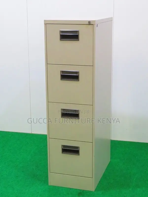 Office Cabinet: Metallic 4 Tier Drawer File Storage Cabinet