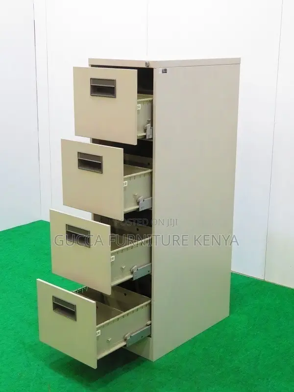 Office Cabinet: Metallic 4 Tier Drawer File Storage Cabinet