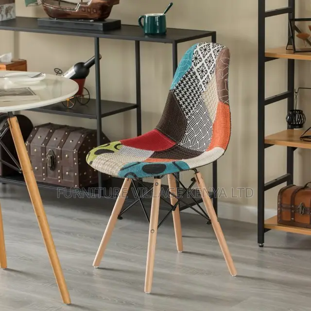 Office Chair: Fabric Classic Eames-Inspired Kitchen Seat