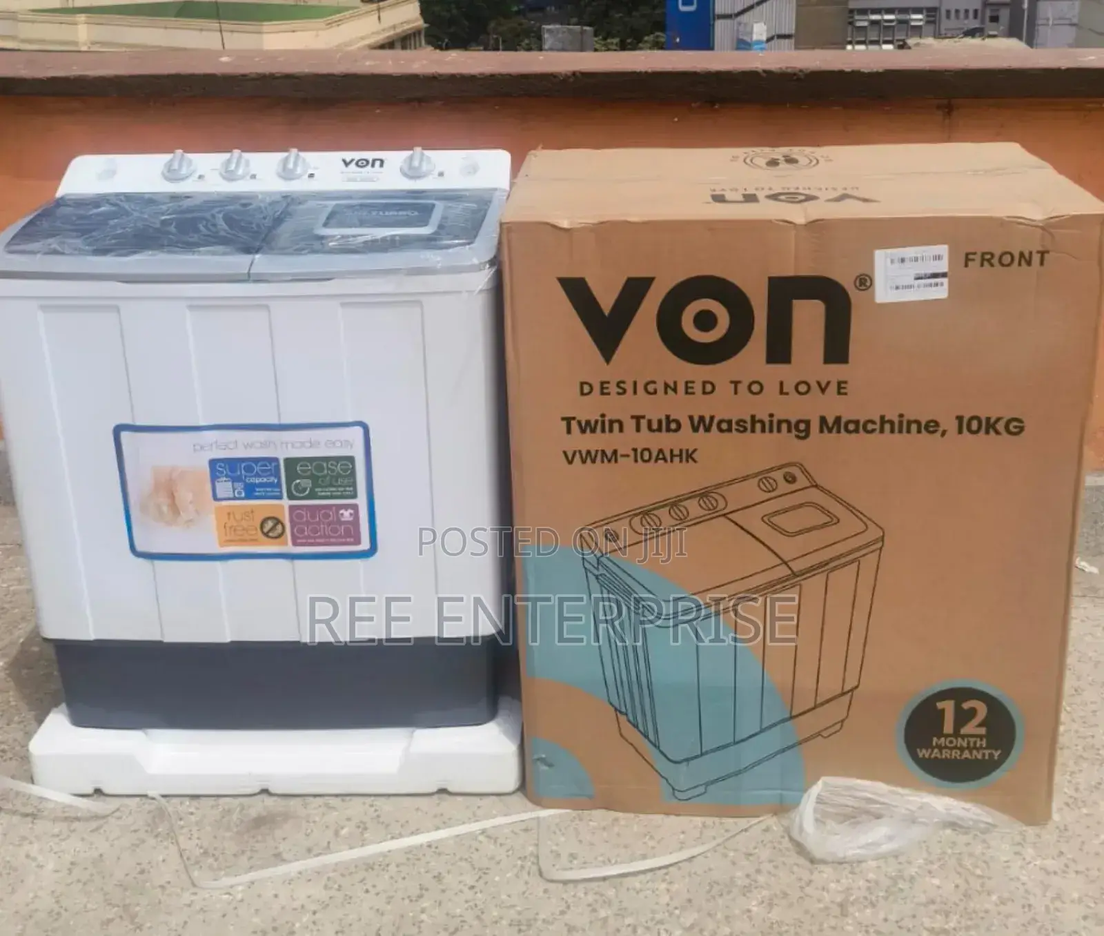 10 KGS Von Twin Tub Washing Machine