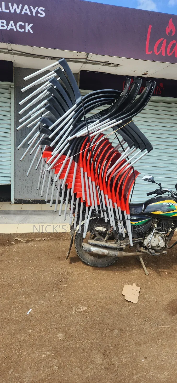 Red, Black Plastic Chairs, Bruno Plastic Chairs With Metal