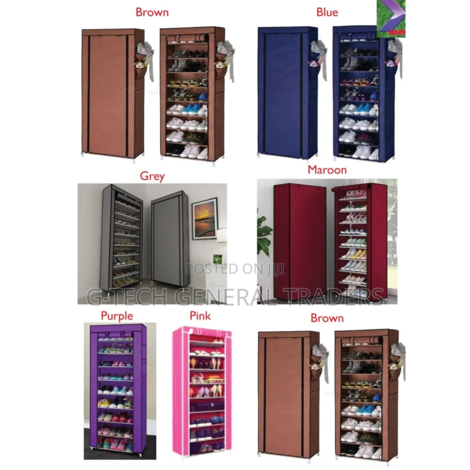 Multicolored 10 Layer Executive Shoe Rack With Cover