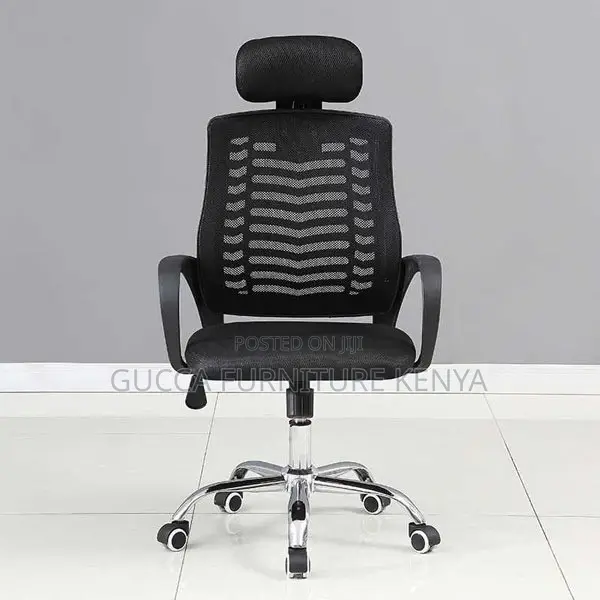 Office Chair: Ergonomic Fabric Desk Chair With Head Support