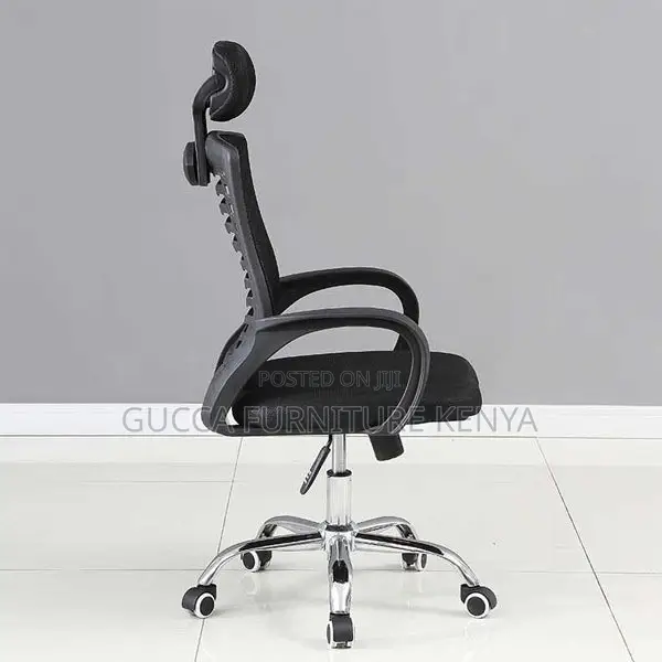 Office Chair: Ergonomic Fabric Desk Chair With Head Support