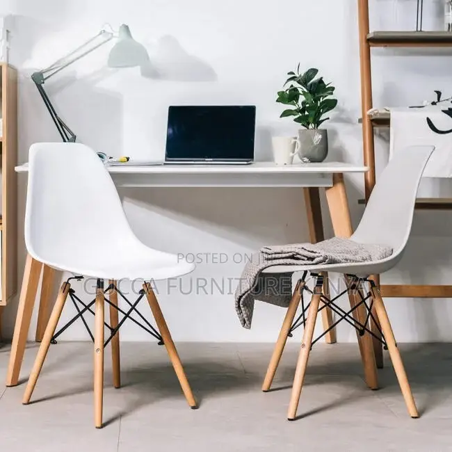 Office Chair:Eames Plastic and Wood Ergonomic Desk Chair