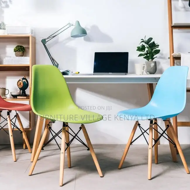 Office Chair:Contemporary Plastic-Wood Outdoor Indoor Chair