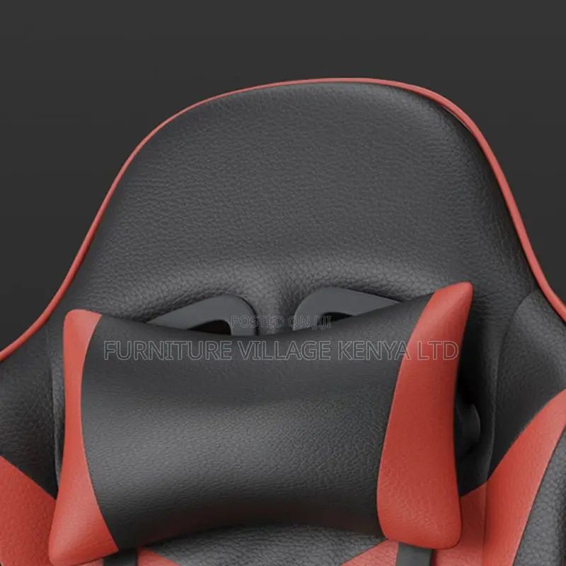 Office Chair:Modern Scarlet Gaming Chair With Leather Pillow