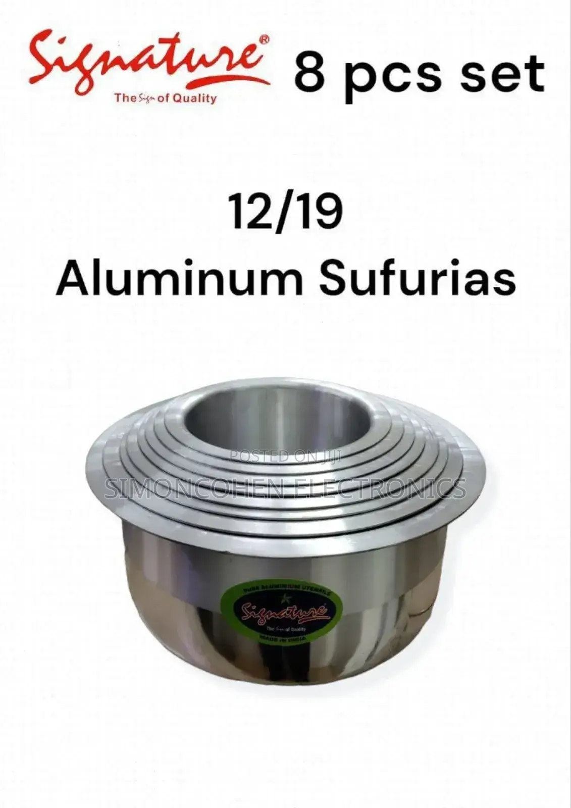 Signature 8pcs Aluminium Sufuria