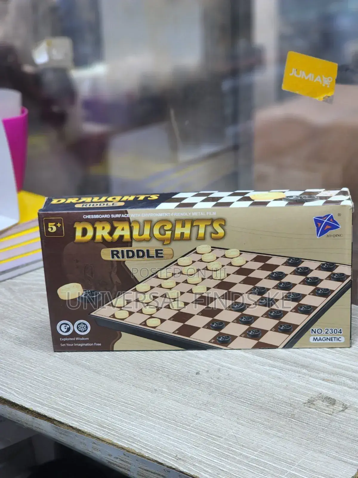 Draughts Riddle Board Game Magnetic Checkers Game
