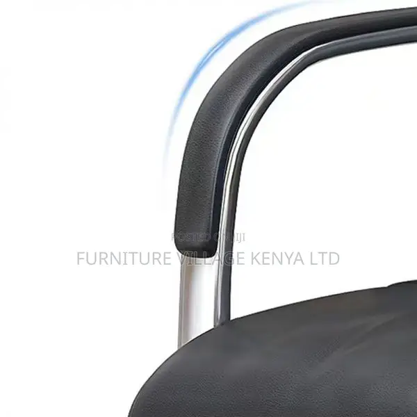 Office Chair: Refined Fixed Leather Executive Chair – Black