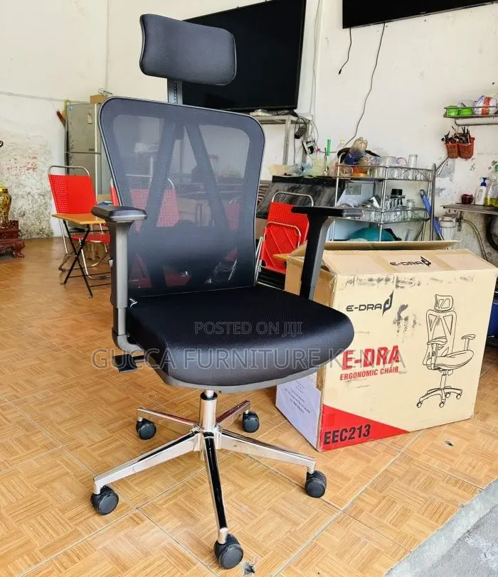 Office Chair: Adjustable Seat/Armrest Mesh Office Chair
