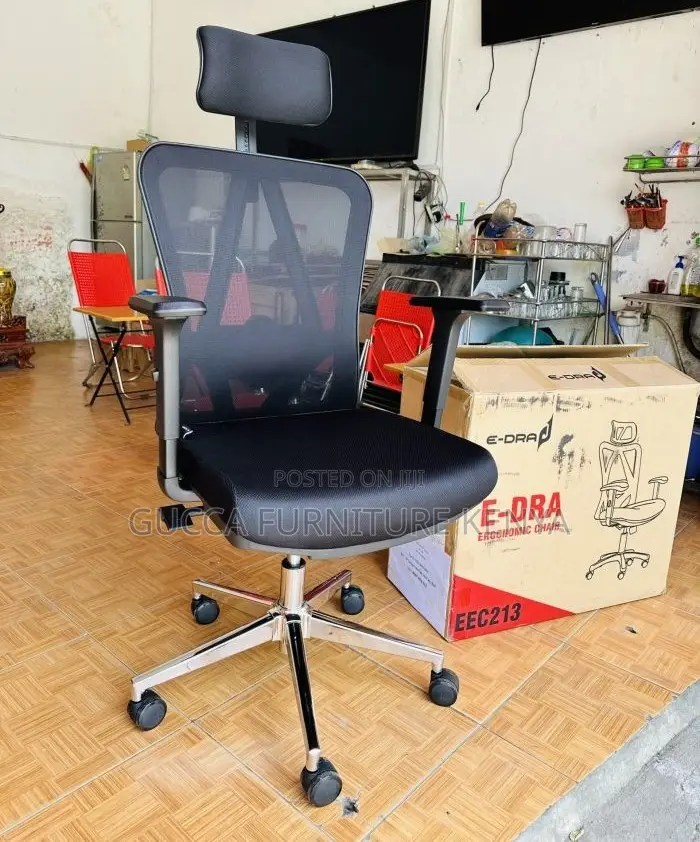 Office Chair: Adjustable Seat/Armrest Mesh Office Chair