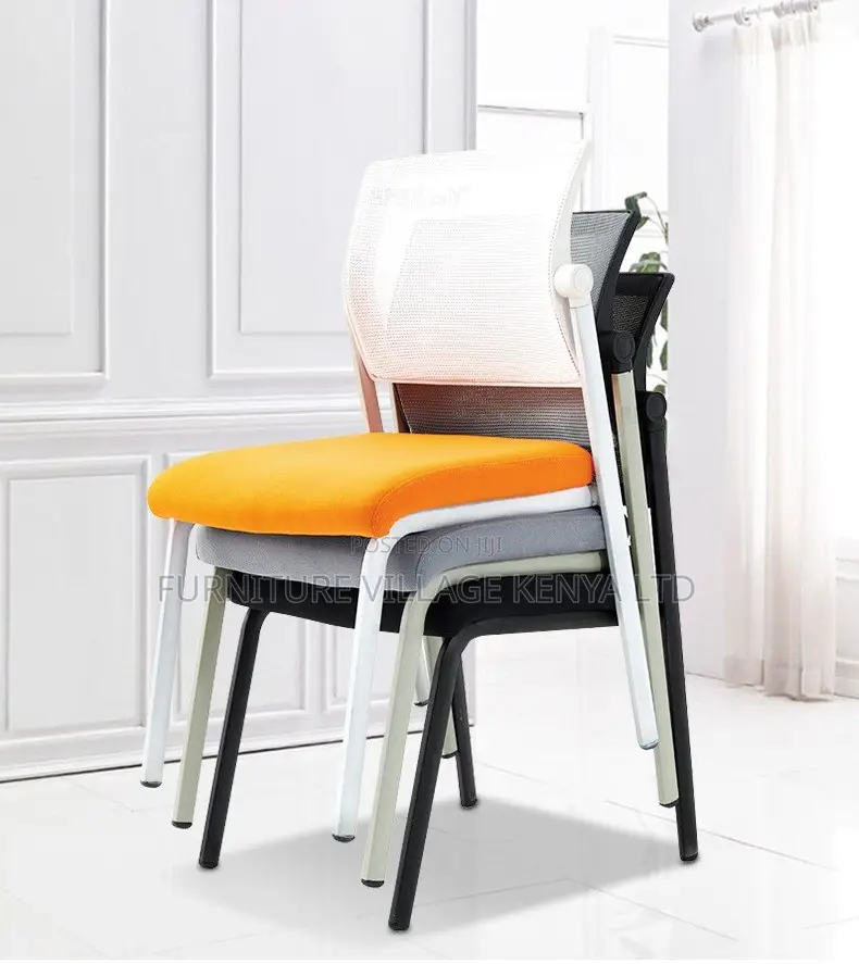 Office Chair:Armless Lightweight Mesh Stackable Office Chair