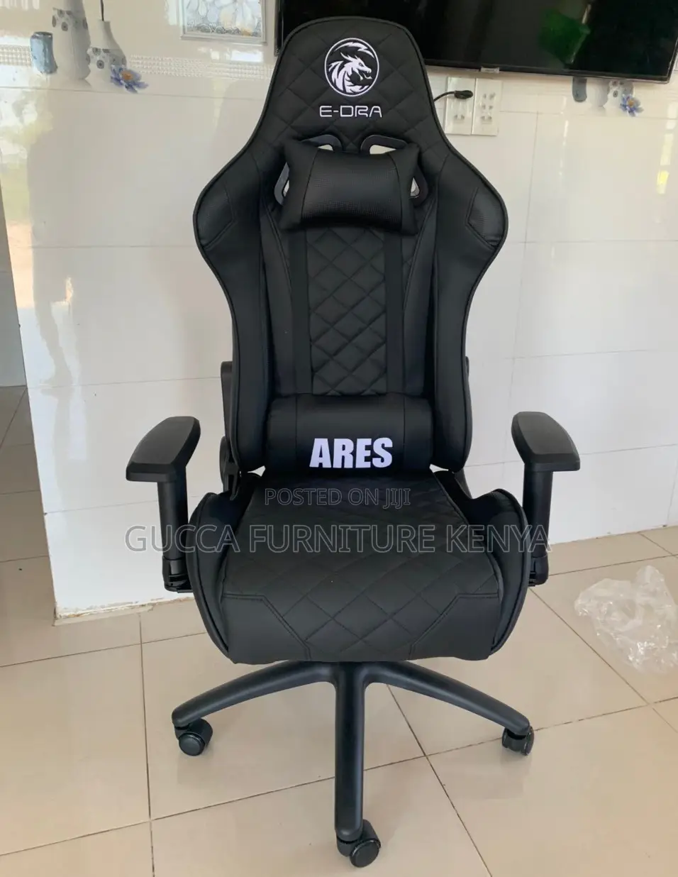 Office Chair: Adjustable Ergonomic Black Gamer Desk Seat