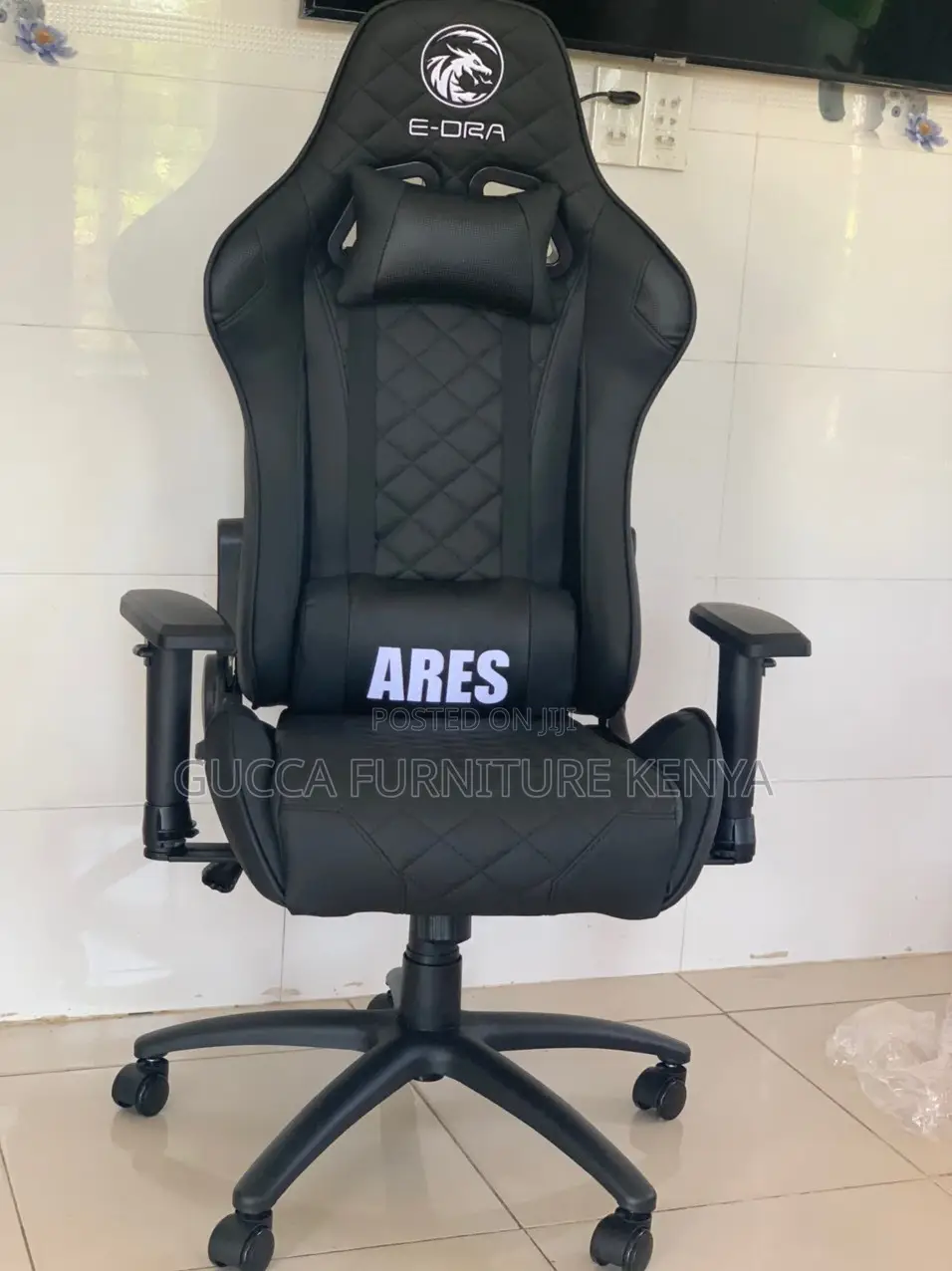 Office Chair: Adjustable Ergonomic Black Gamer Desk Seat