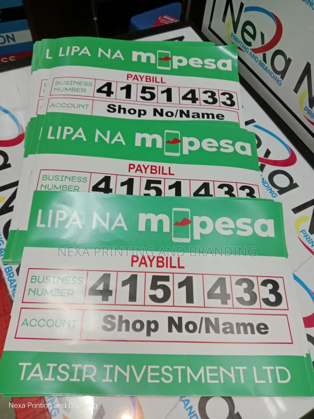 Paybill Customized Stickers