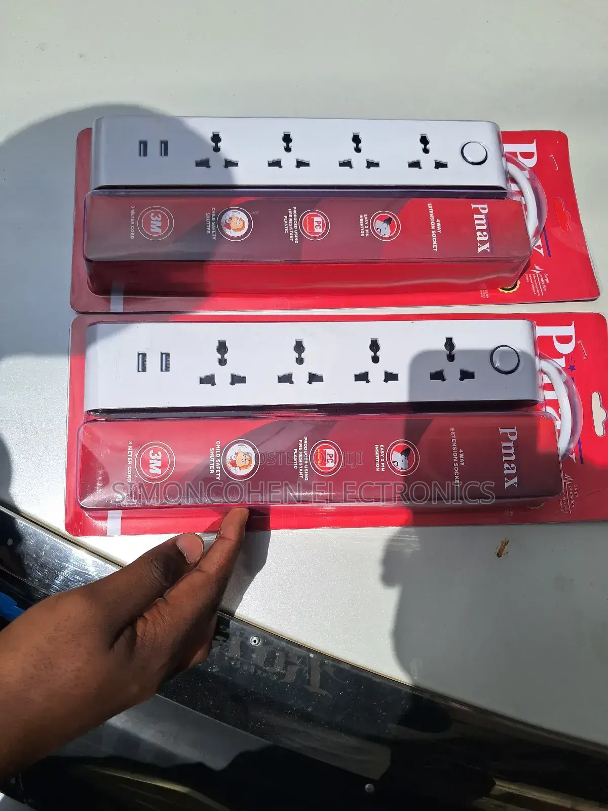 3m Cord Powermax 4way Extension Socket