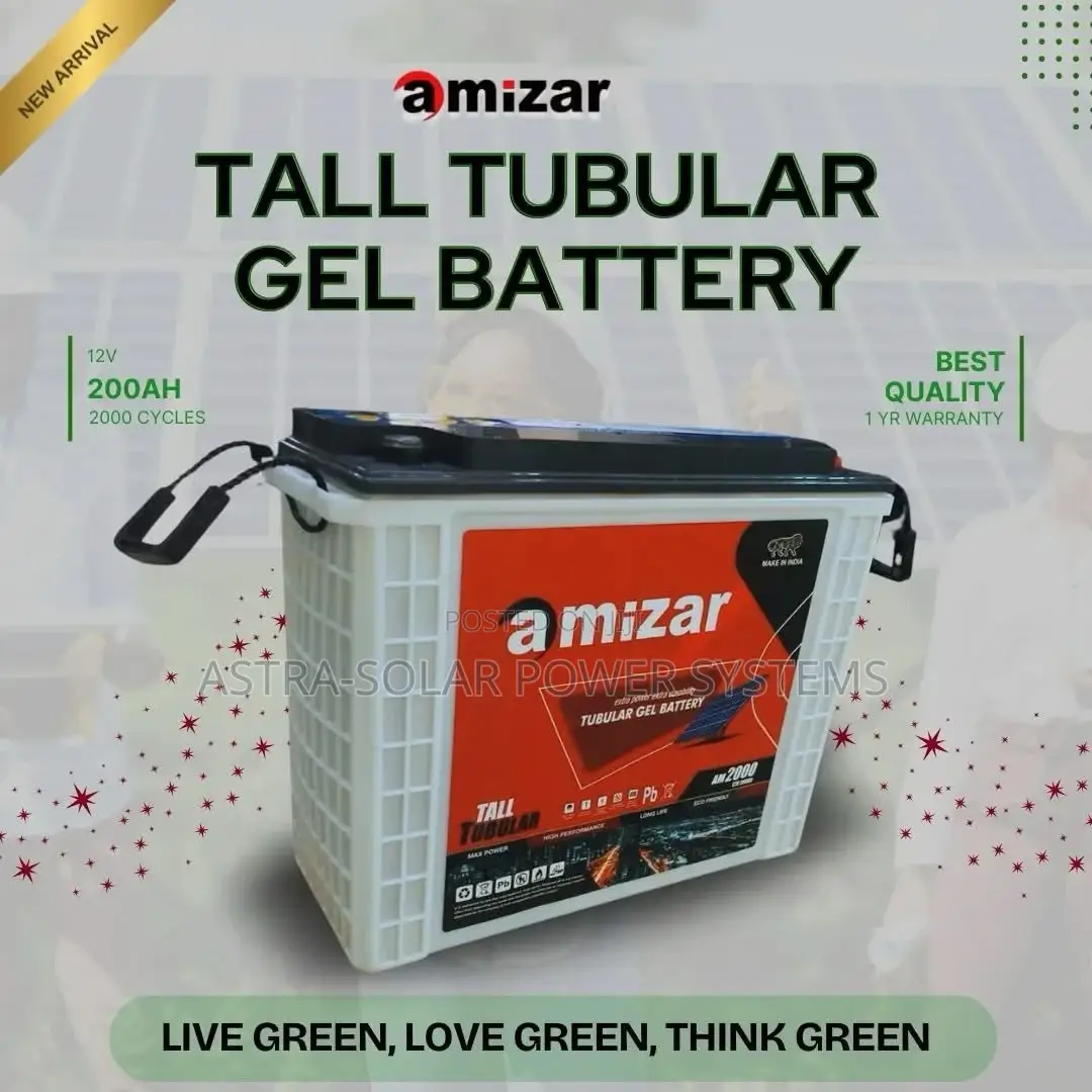 Amizar 12v 200ah Tall Tubular Gel Battery