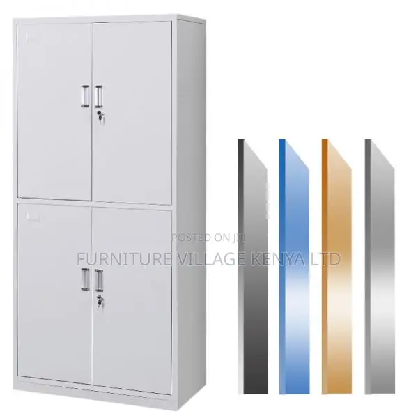 Cabinets:Adjustable-Shelf Office Storage Unit With 4-Doors