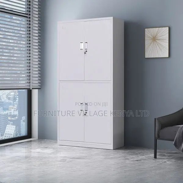 Cabinets:Adjustable-Shelf Office Storage Unit With 4-Doors
