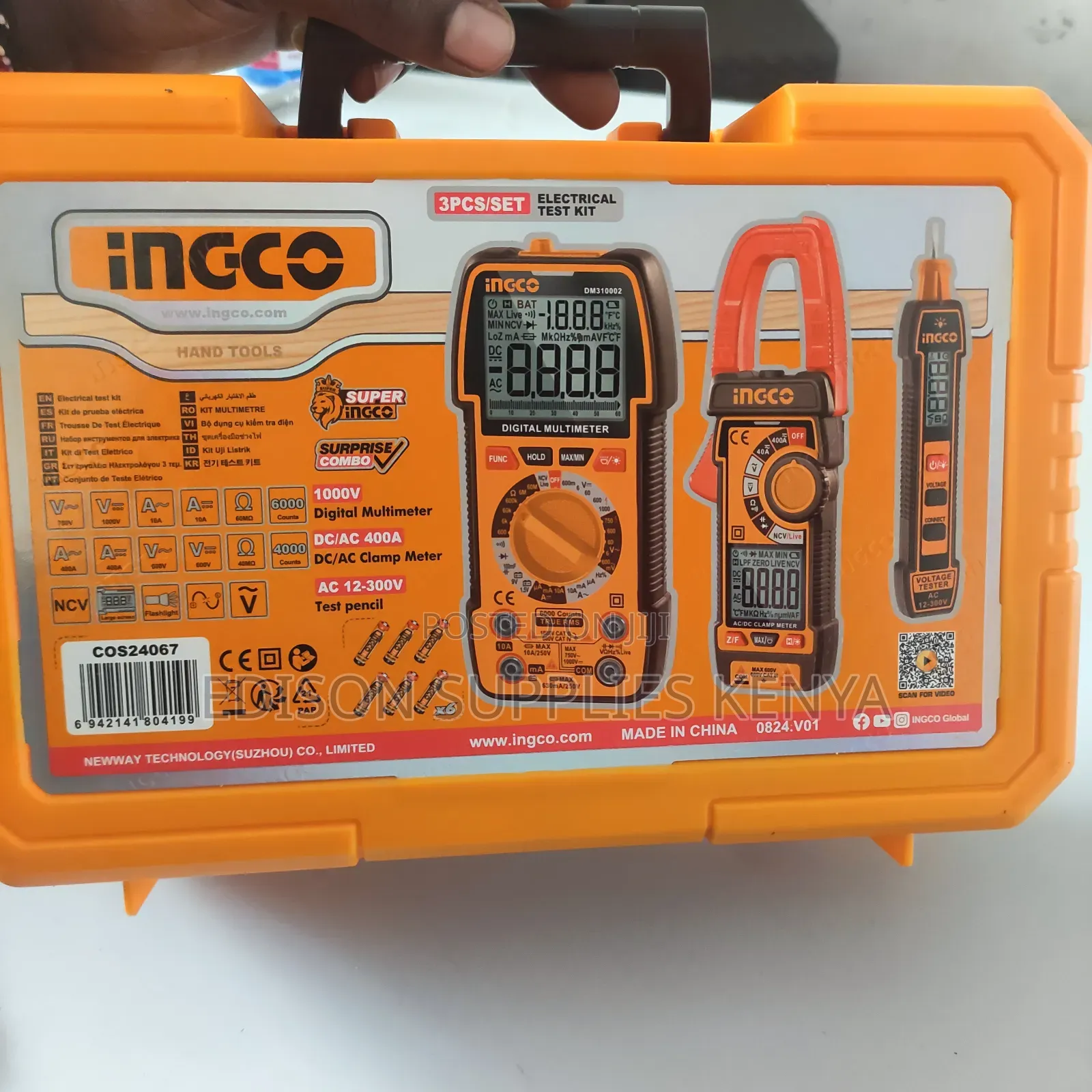 Electrical Test Kit Ingco 3pc Digital Multimeter Clamp Meter 1000v