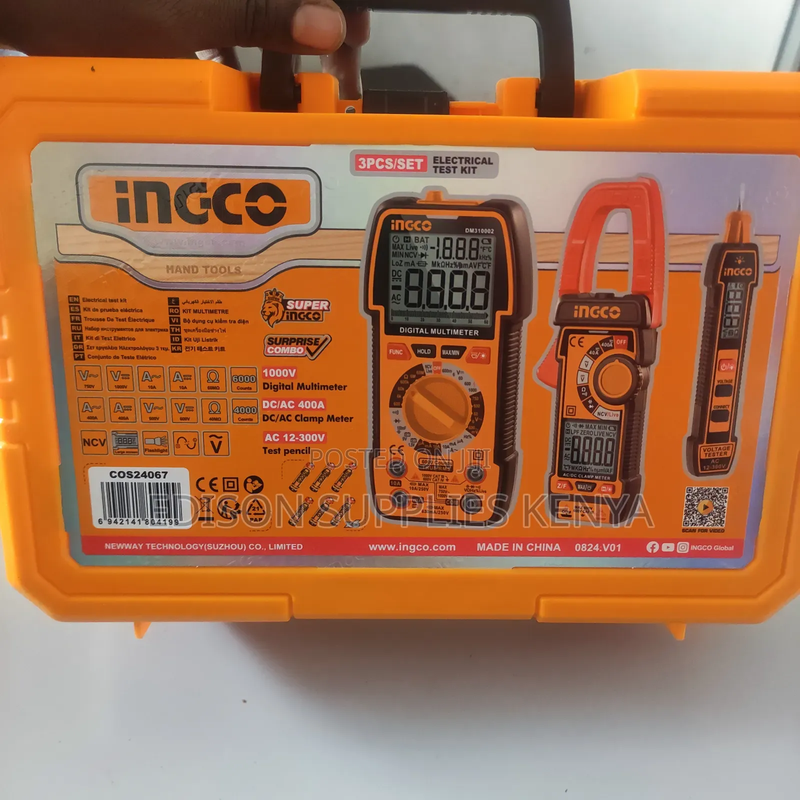 Electrical Test Kit Ingco 3pc Digital Multimeter Clamp Meter 1000v
