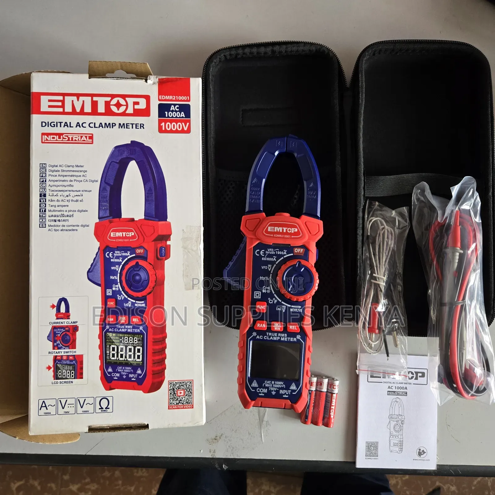 1000amps Ac Clamp Meters Emtop Digital Ac Clamp Meter 1000v