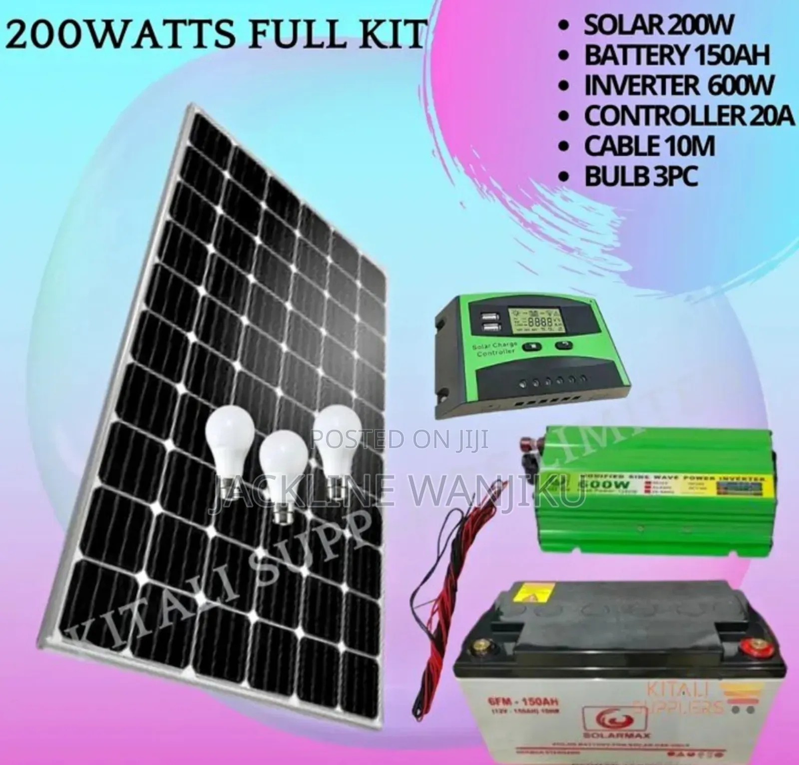 200w Full Kit Solar System/ Full Kits 200watts Solar Combo
