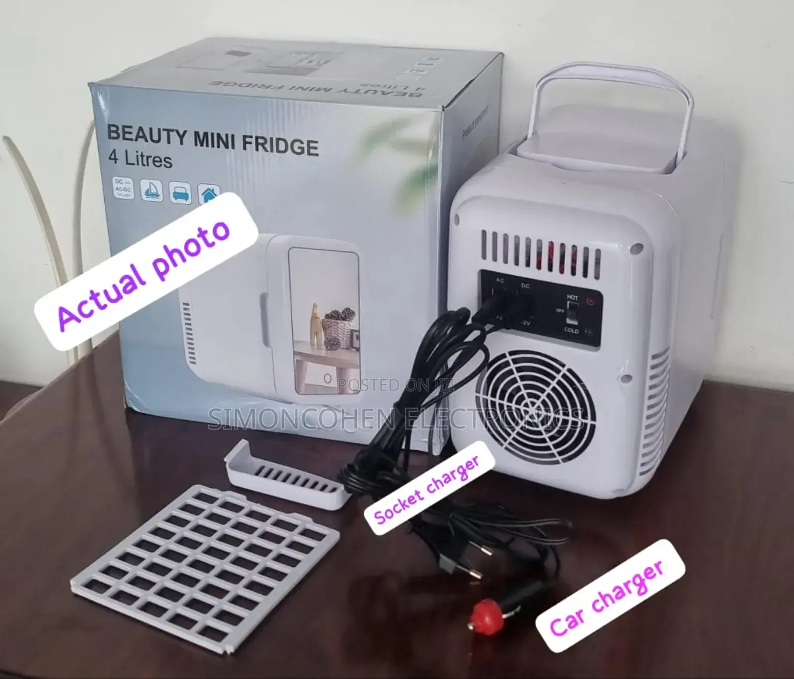4l Portable Beauty Car Fridge With Mirror