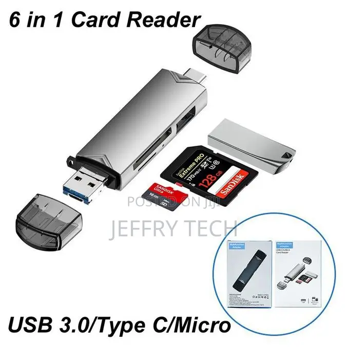 6 in 1 Usb3.0/Type C / Memory Reader Usb Otg Adapter