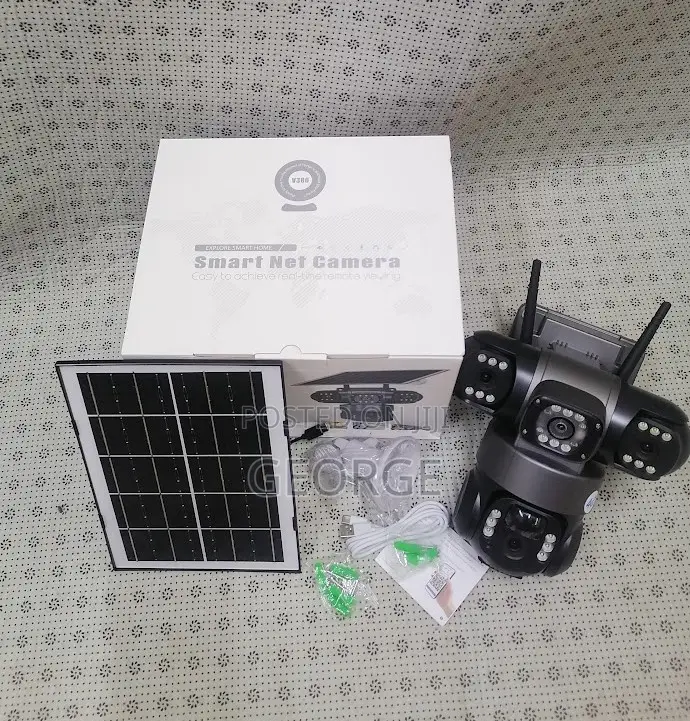 New in Market Solar 4g V380 Triple Lens Three Screens Camera