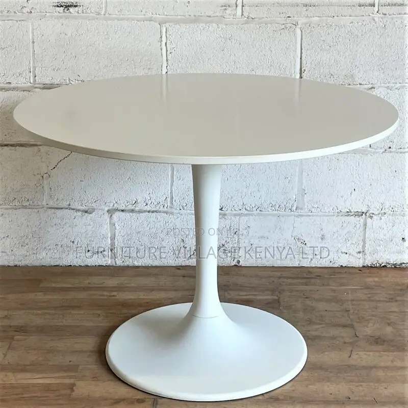 Office Table: Round Dining Table With Marble Top(White)