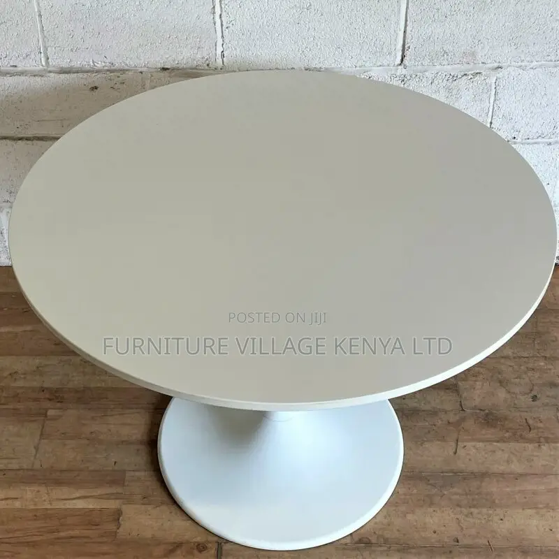 Office Table: Round Dining Table With Marble Top(White)