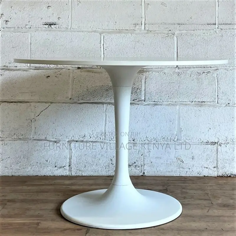 Office Table: Round Dining Table With Marble Top(White)