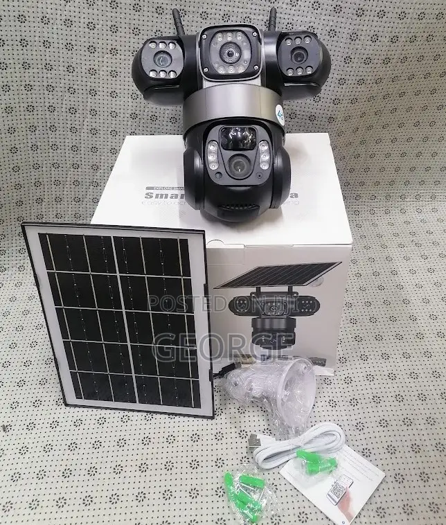 Convinient V380 Solar Tripple Lens 4g Simcard PTZ Camera