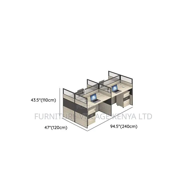 Workstations:Office 4-Section Modular Office Work Desk